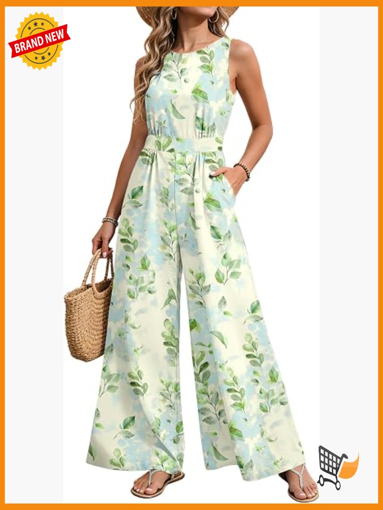 Women's Jumpsuit Double-Layered Stretchy Smocked Waist With Pockets